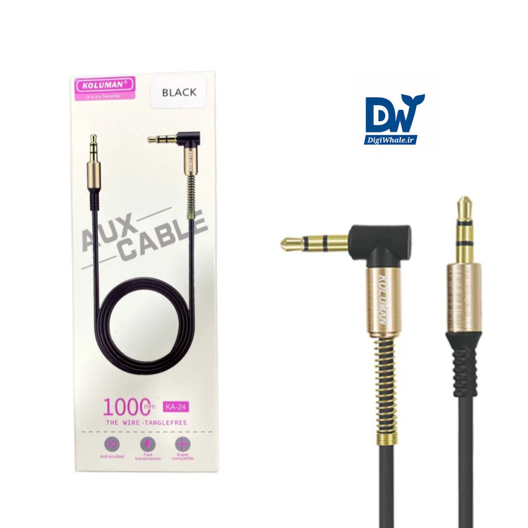 KOLUMAN KA-24 3.5mm AUX Cable Tangle-Free Fast Transmission 1m