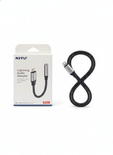NITU NX017 Lightning to AUX & Headset Adapter – 3.5mm Audio Converter
