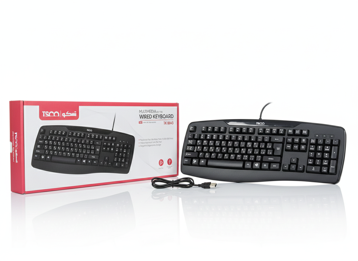کیبورد مالتیمدیا با سیم تسکو مدل TSCO TK 8043