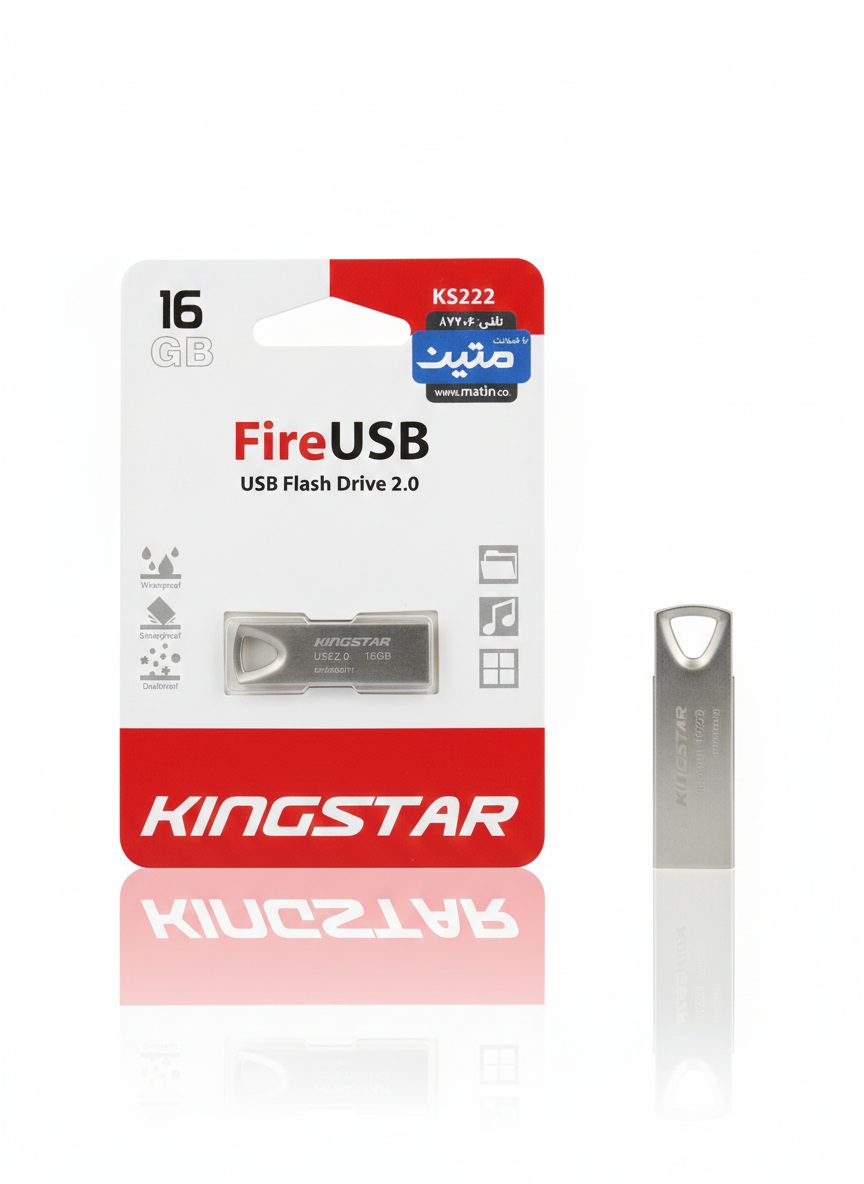 فلش مموری کینگستار مدل Fire KS222 ظرفیت ۱۶ گیگابایت (بدنه استیل ضد لک)