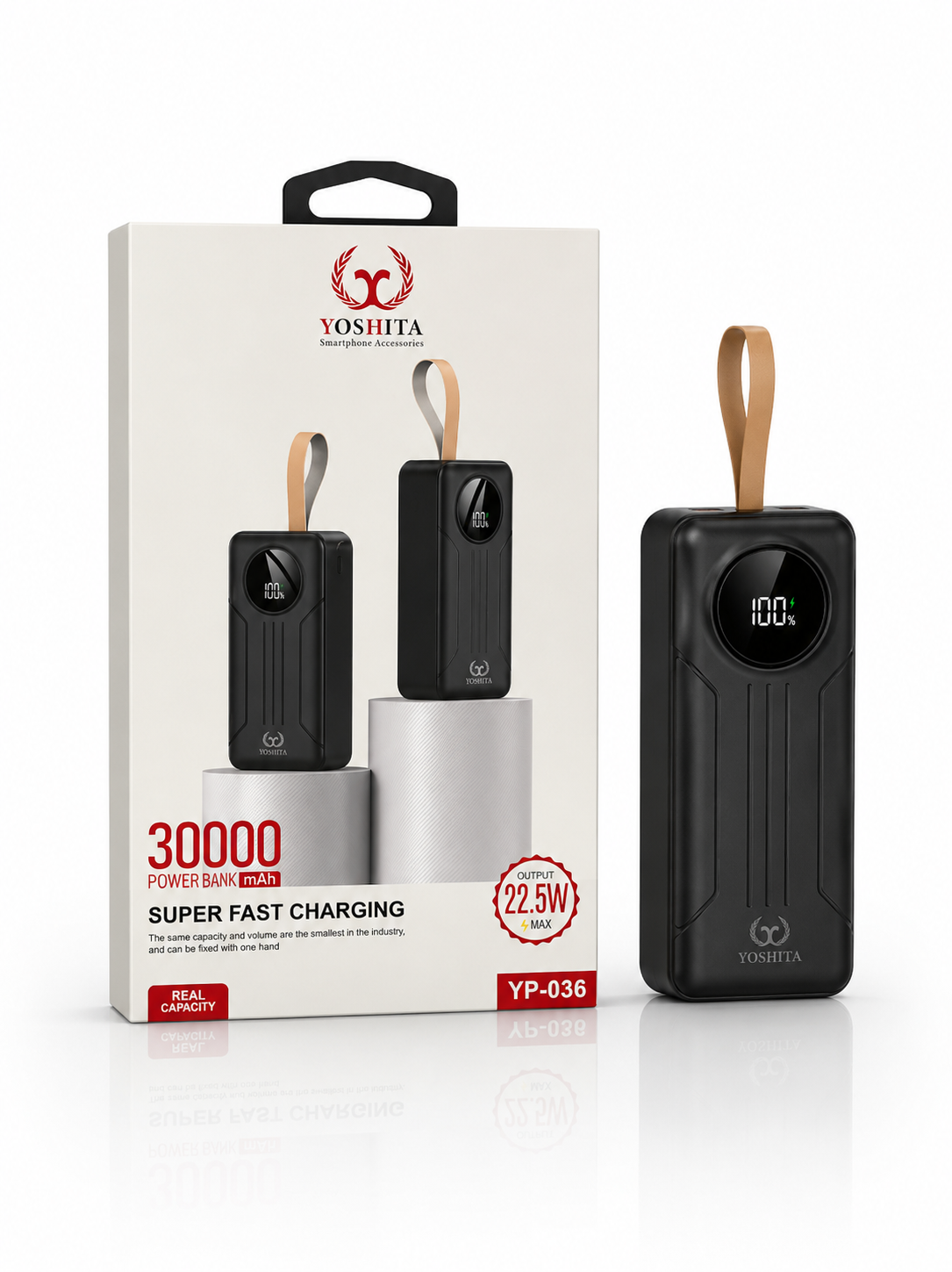 پاوربانک یوشیتا مدل YP-036 ظرفیت 30000 میلی‌آمپرساعت توان 22.5 وات