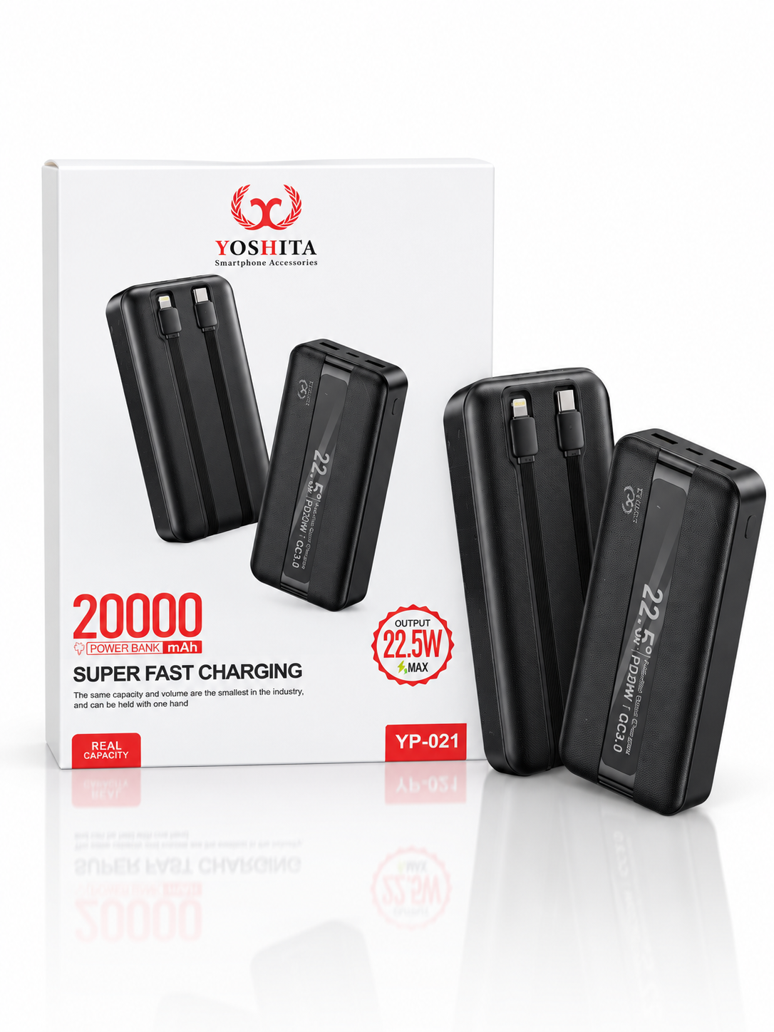پاوربانک یوشیتا YP-021 ظرفیت 20000 میلی‌آمپر ساعت